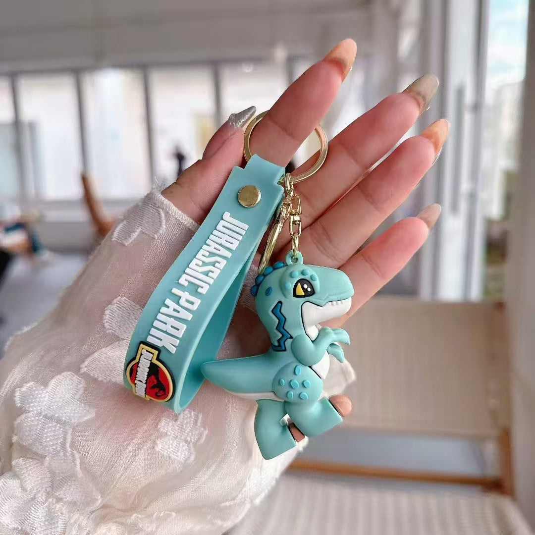 Wholesale cartoon cute dinosaur soft plastic doll keychain
